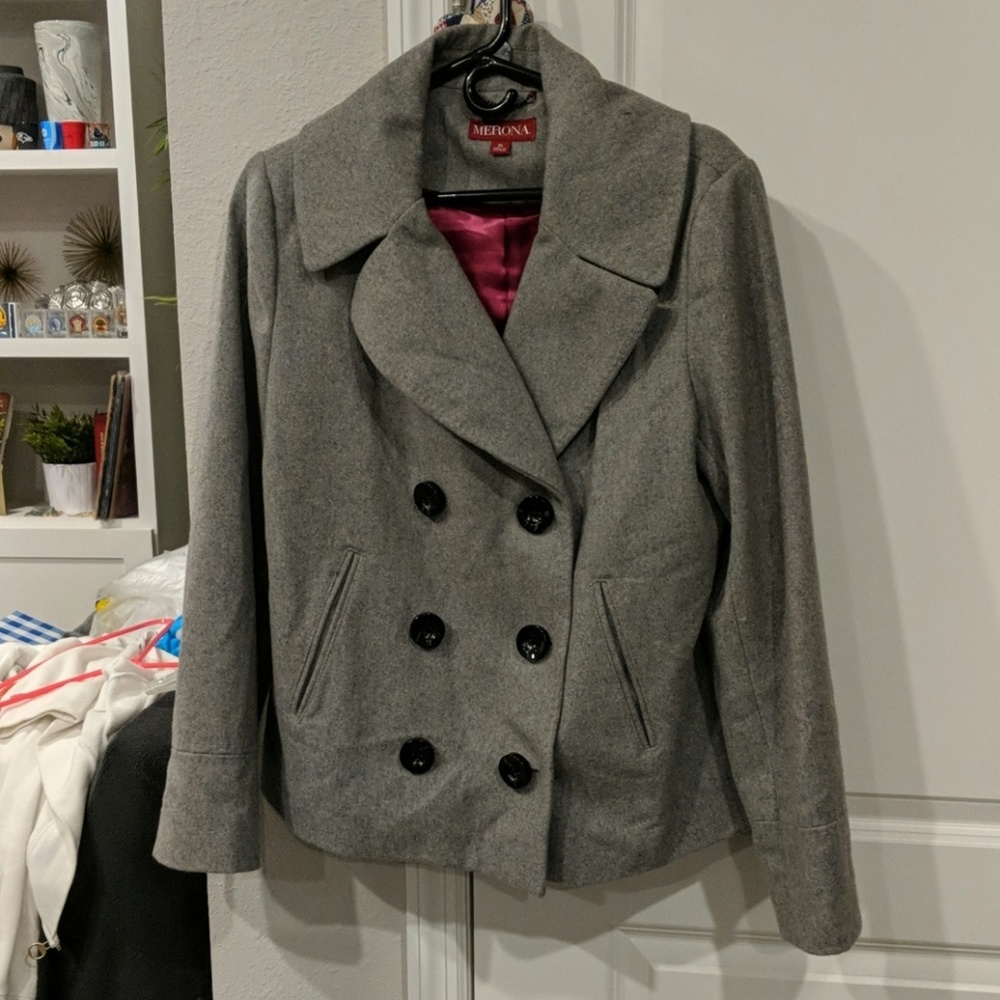 Gray cold weather dress coat